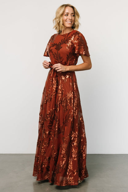 Muse Sequin Maxi Dress | Cinnamon