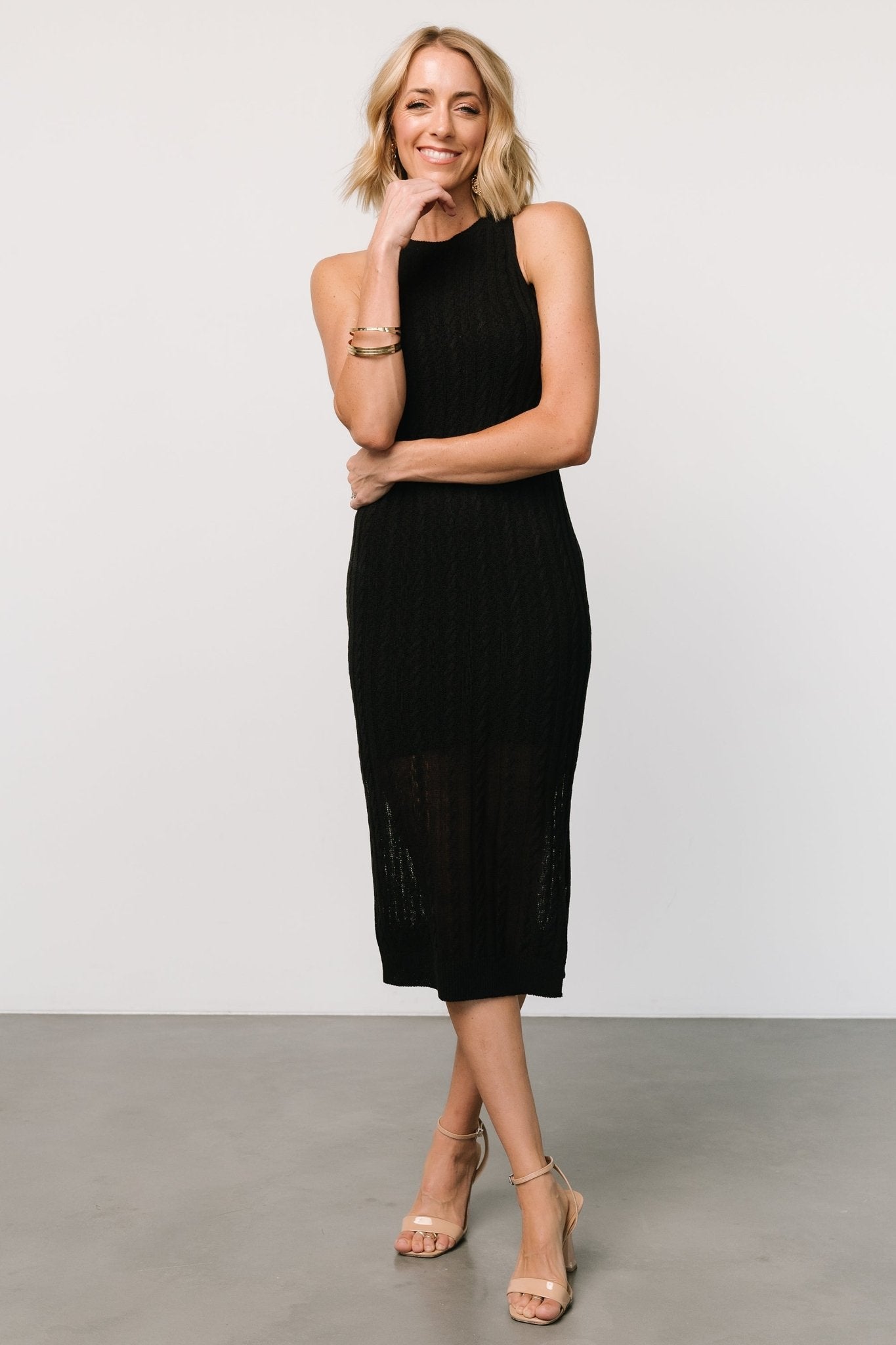 Nalani Knit Tank Dress | Black