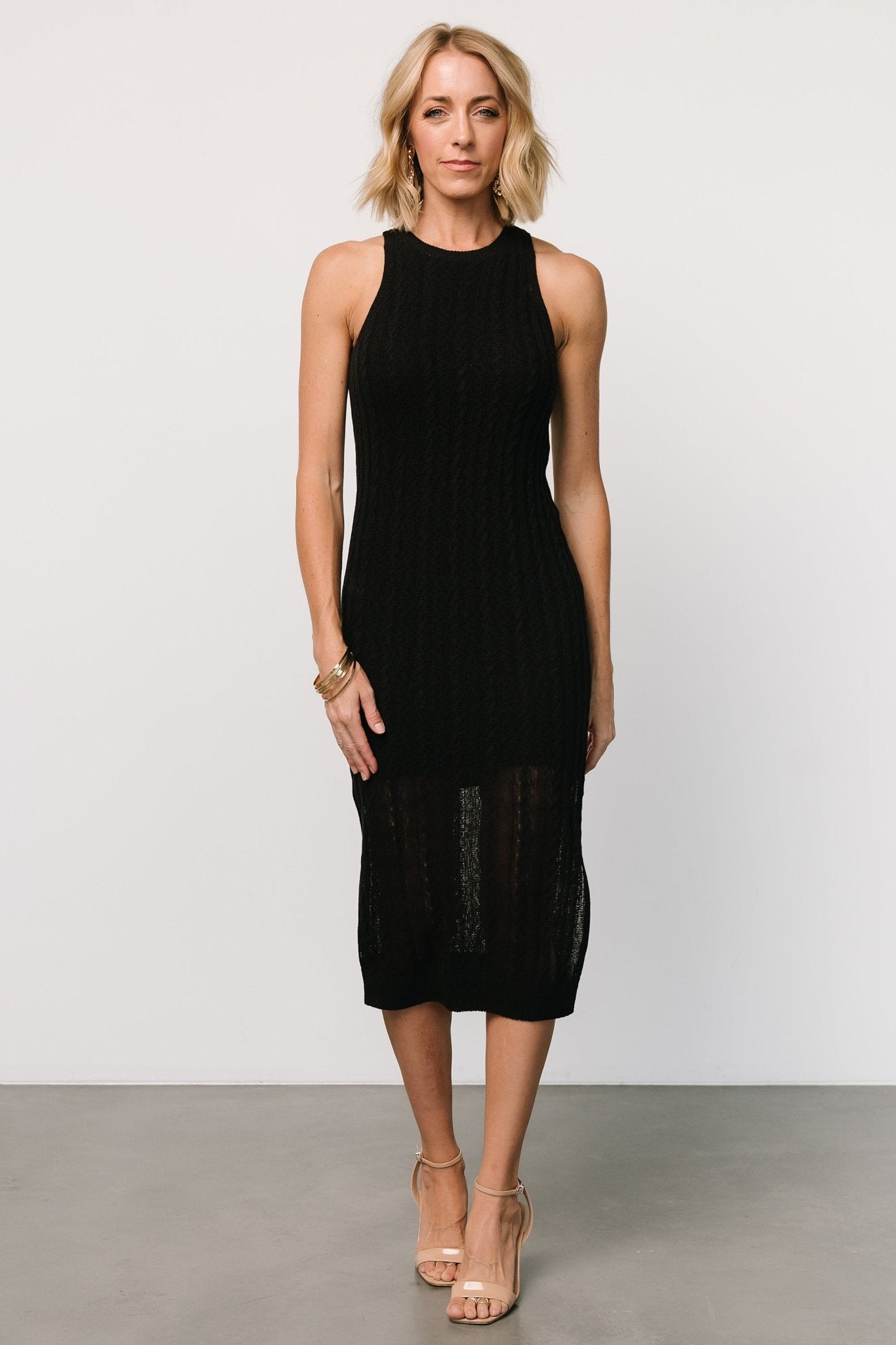 Nalani Knit Tank Dress | Black