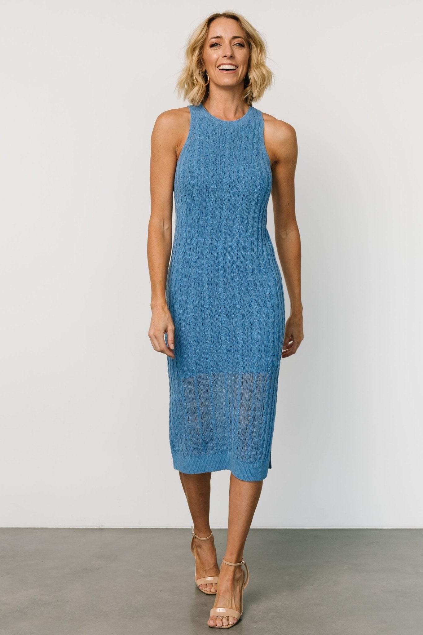 Nalani Knit Tank Dress | Blue