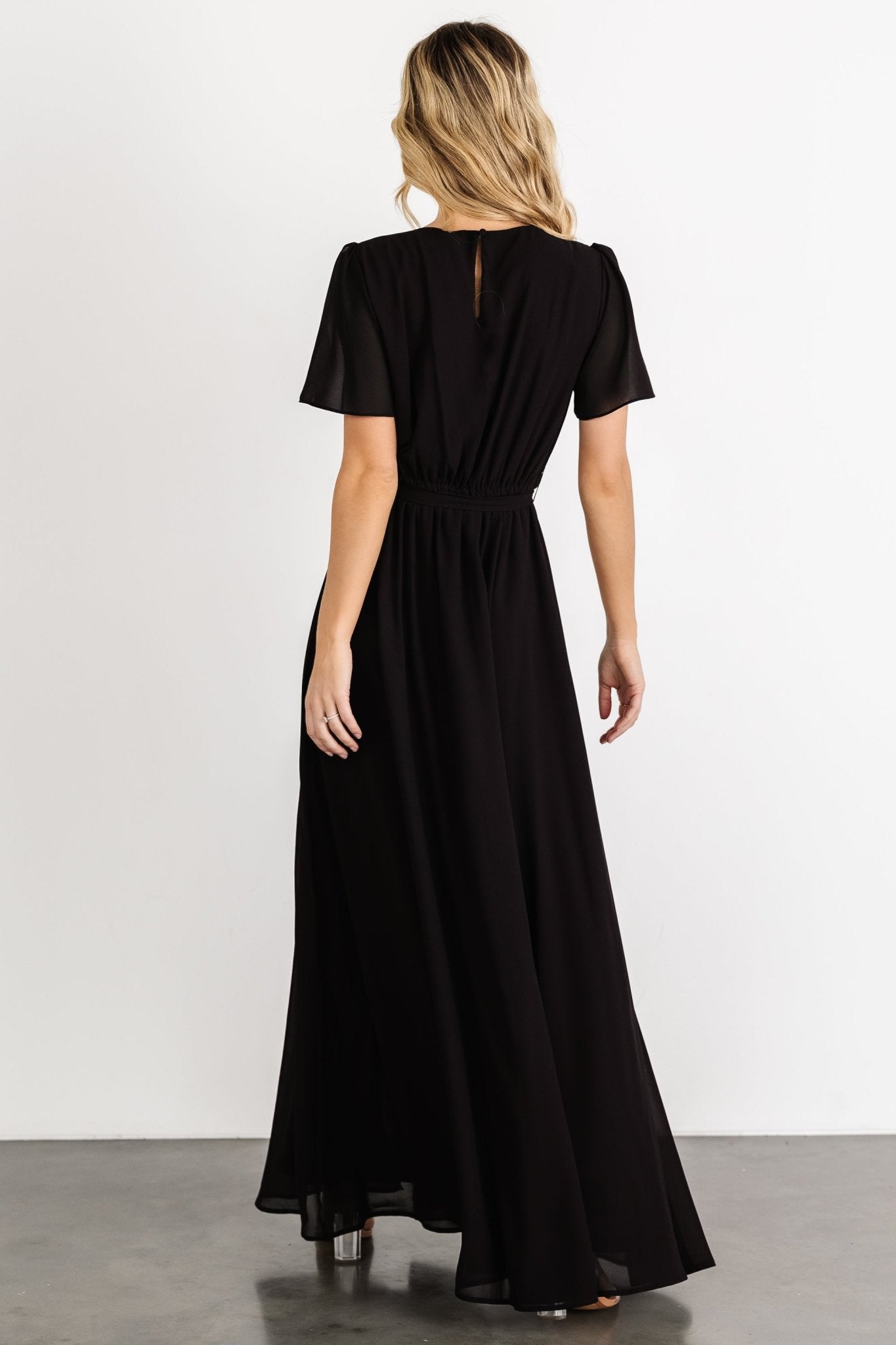 Naomi Short Sleeve Maxi Dress | Black