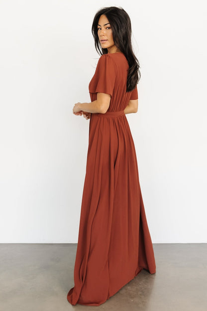 Naomi Short Sleeve Maxi Dress | Cinnamon