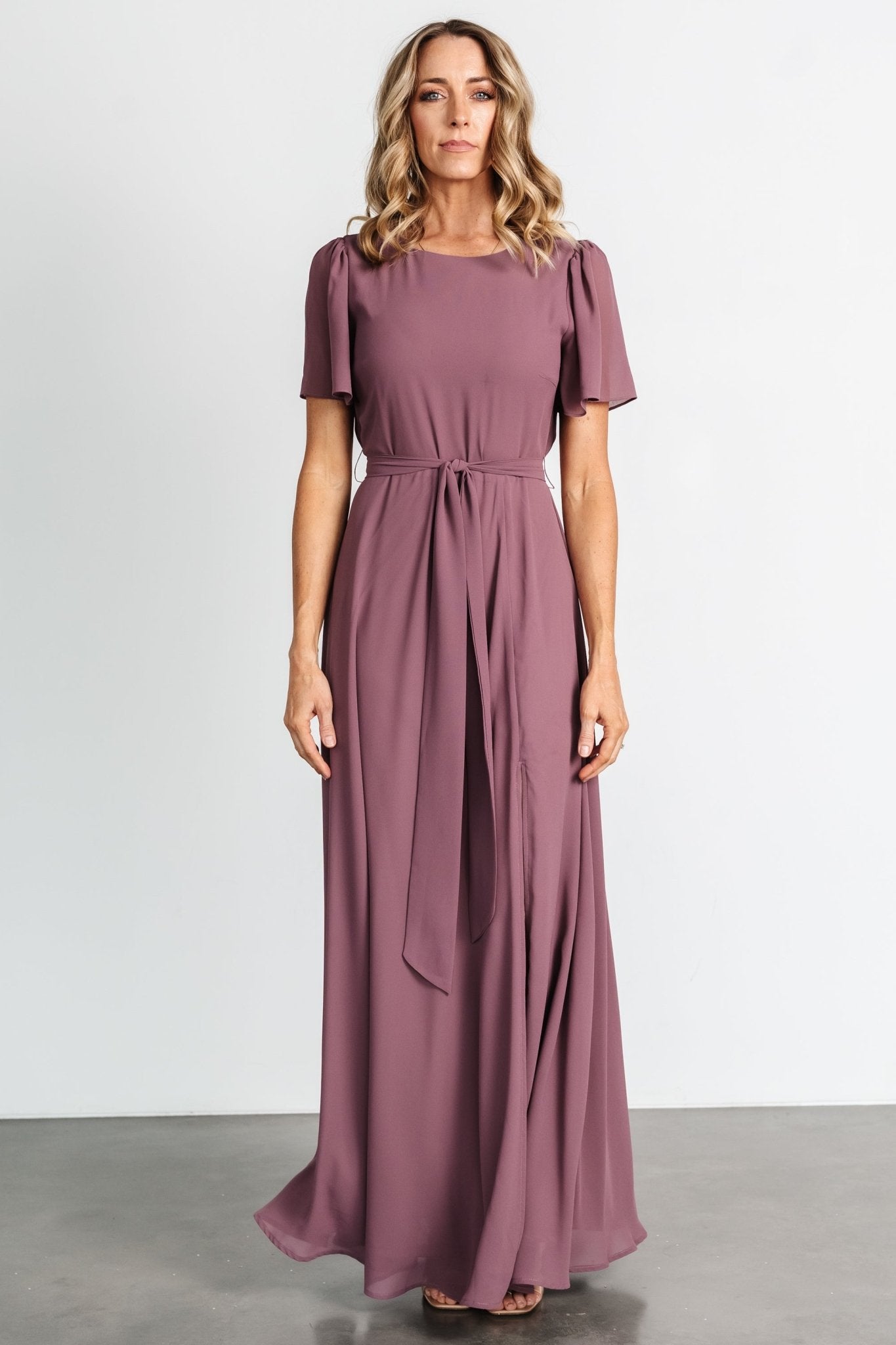 Naomi Short Sleeve Maxi Dress | Vintage Plum