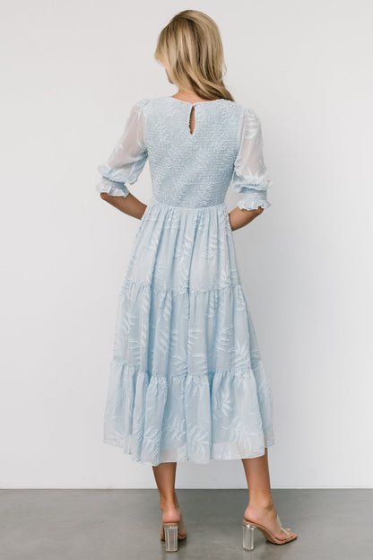 Nellie Smocked Midi Dress | Light Blue