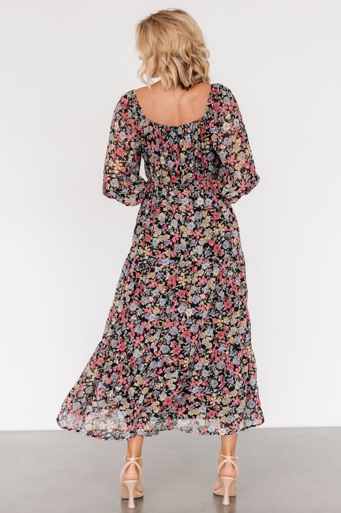 Nevaeh Bubble Sleeve Dress | Multi Floral