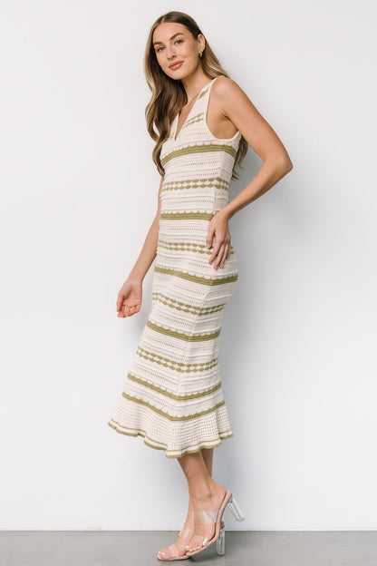 Nicolette Pointelle Dress | Cream + Sage