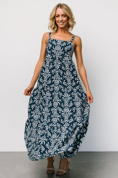 Oceanside Maxi Dress | Navy Print