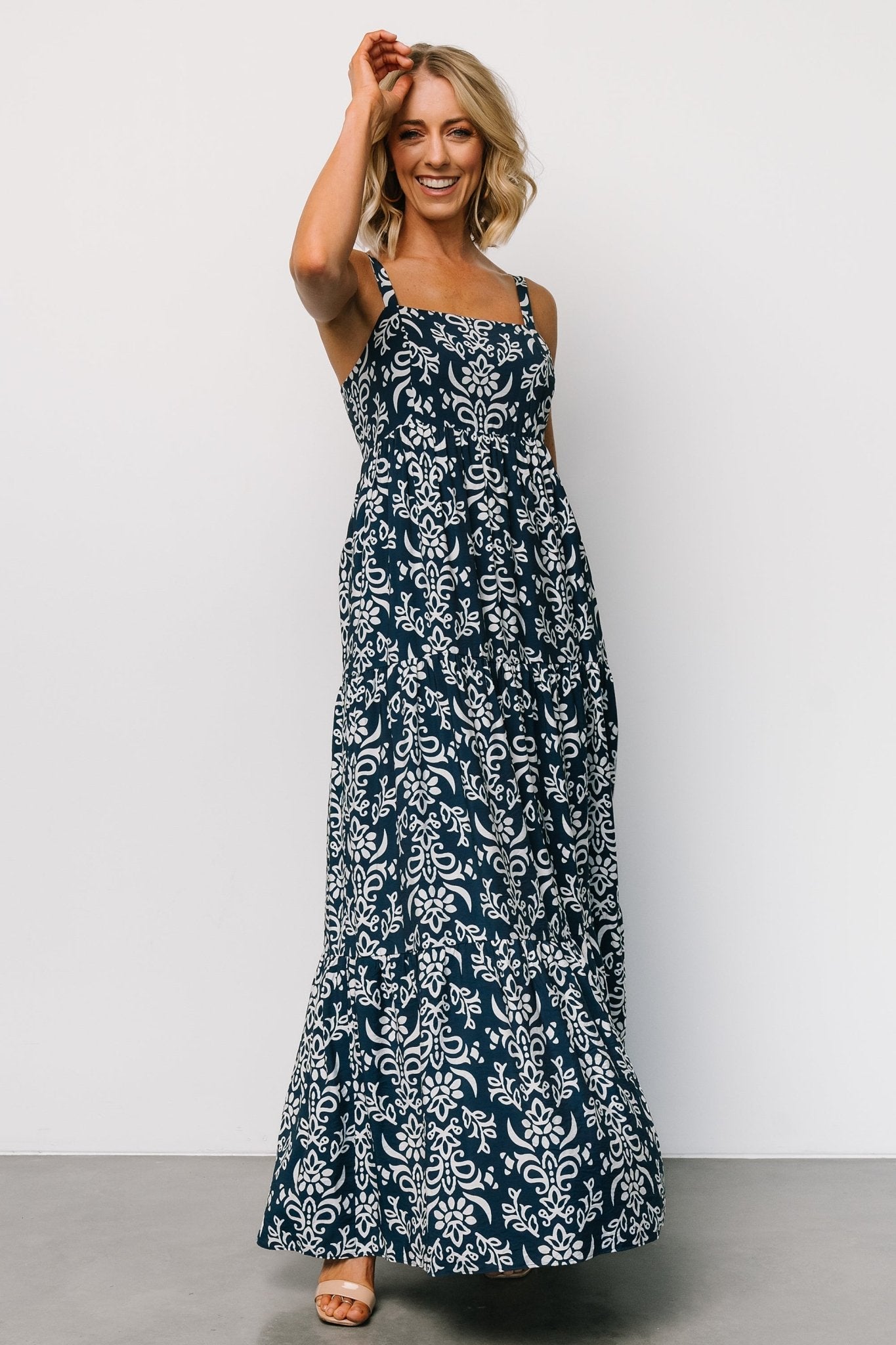 Oceanside Maxi Dress | Navy Print