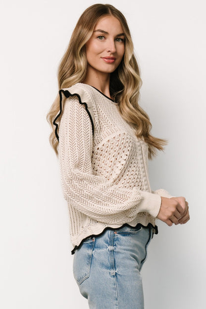 Oleya Knit Sweater Top | Ivory