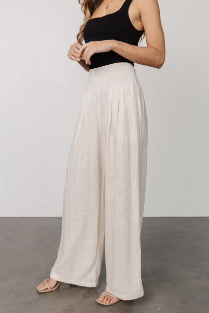 Parvati Smocked Waist Pants | Natural