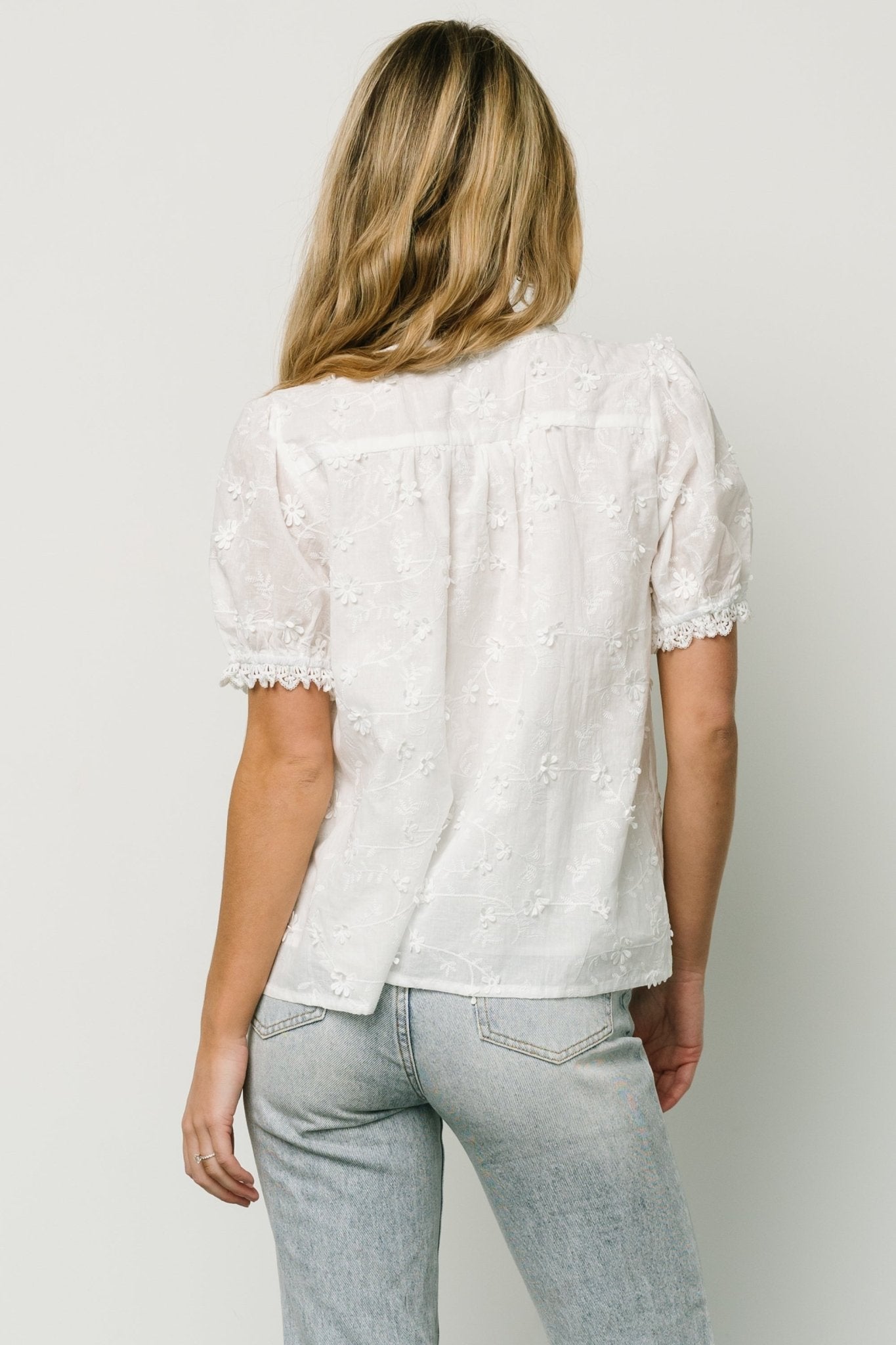 Pauline Embossed Top | Off White