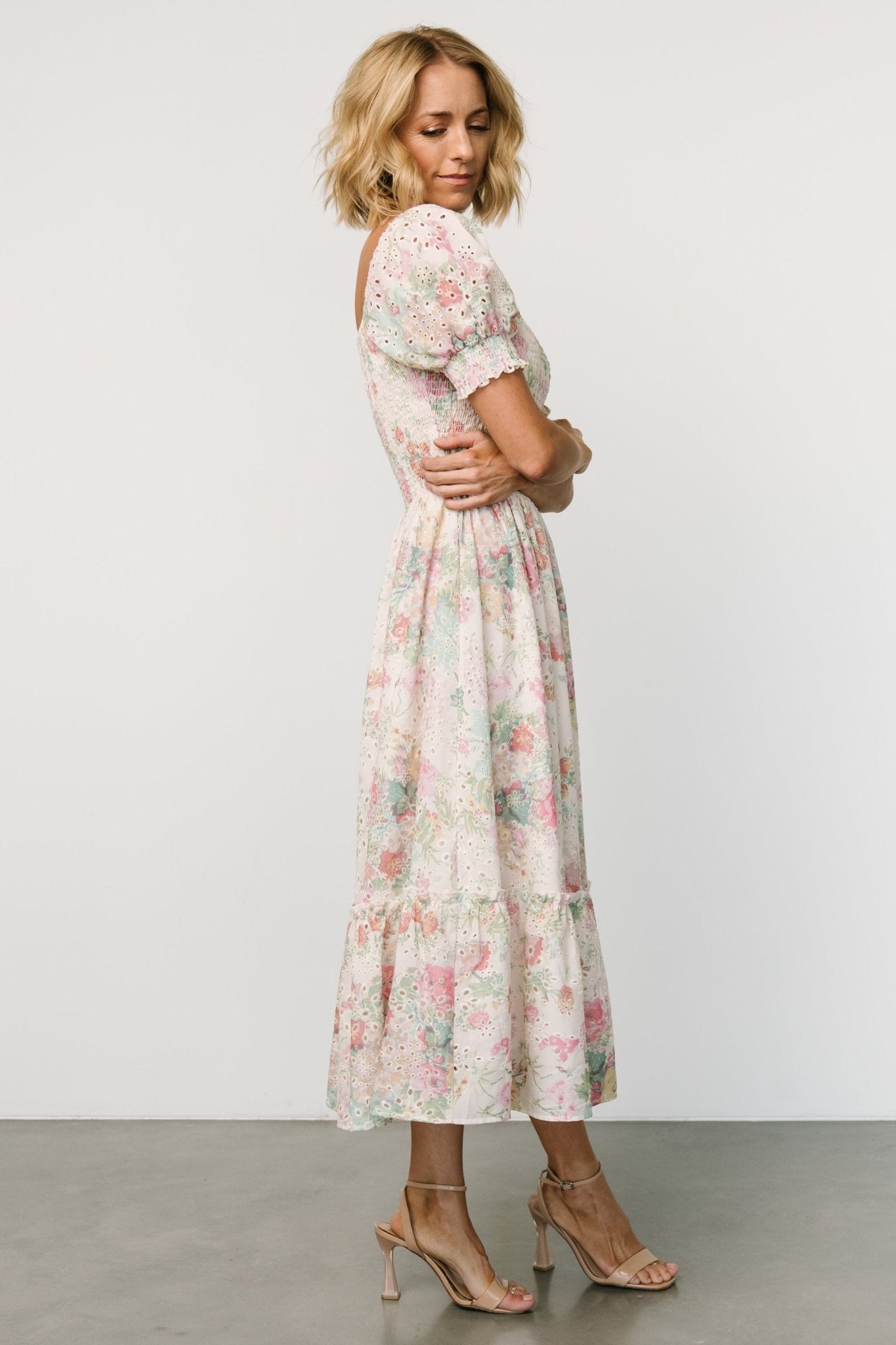 Piper Eyelet Midi Dress | Vintage Floral