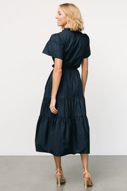 Providence Poplin Dress | Navy