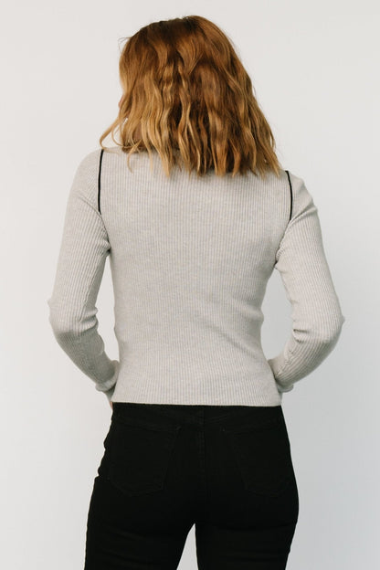 Quinlan Ribbed Top | Gray