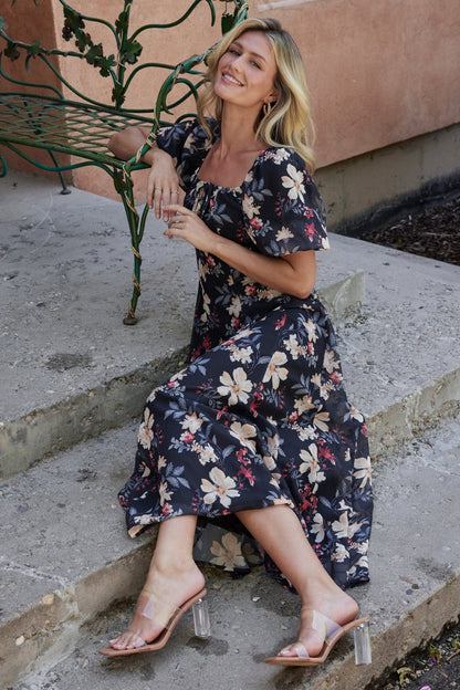 Raelynn Maxi Dress | Black Floral