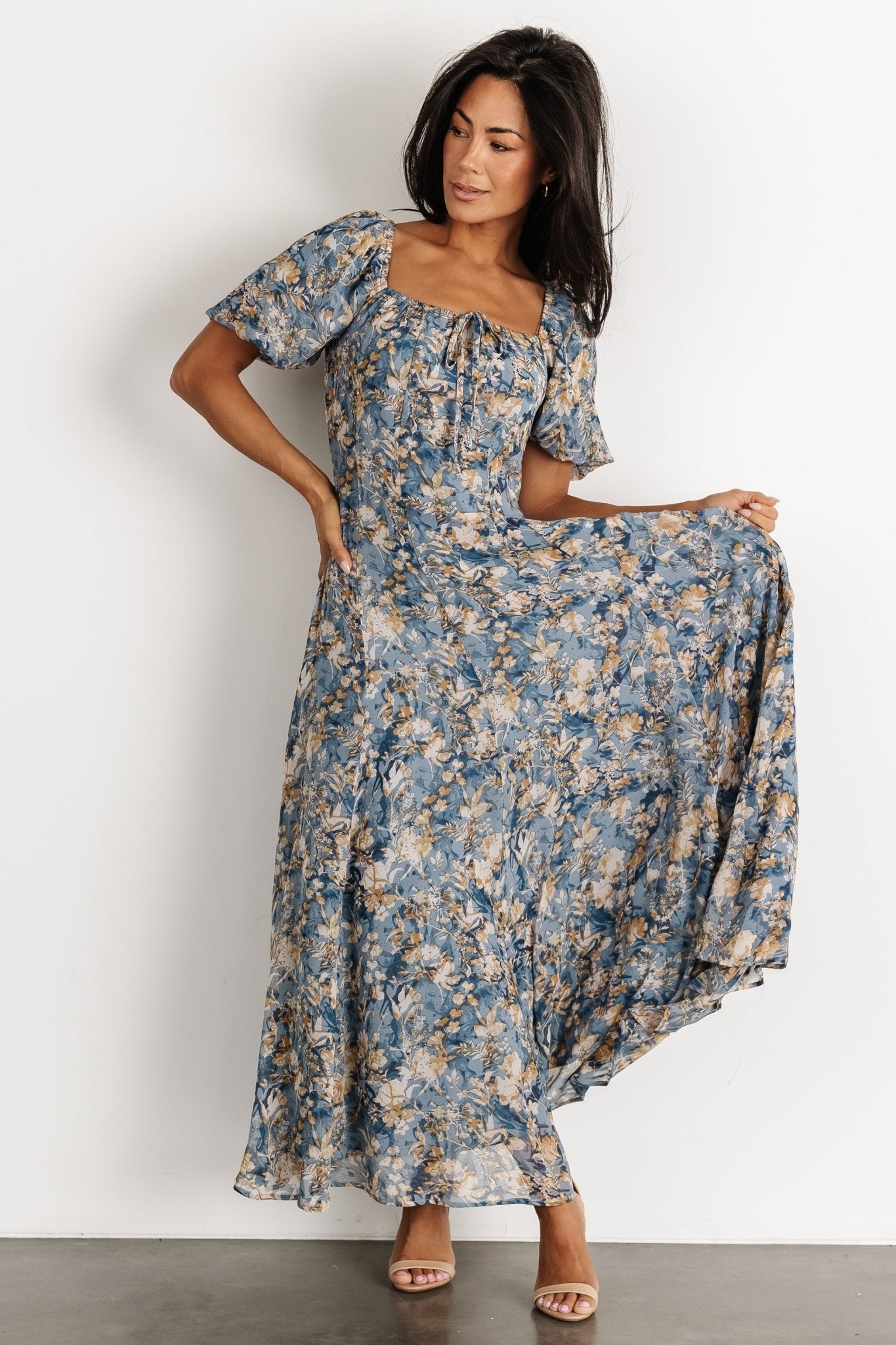 Raelynn Maxi Dress | Dusty Blue Floral