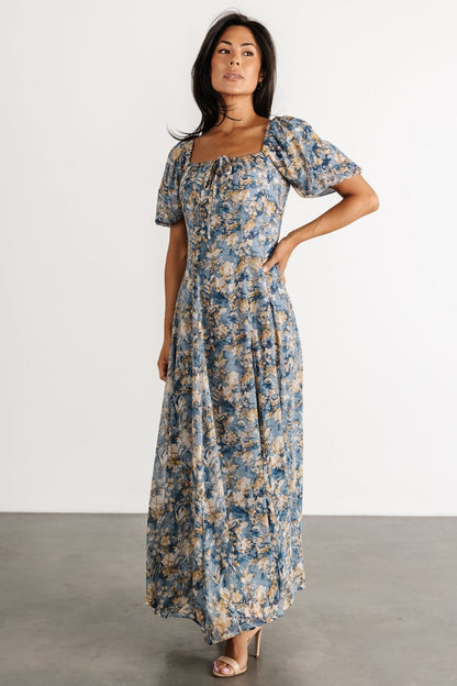 Raelynn Maxi Dress | Dusty Blue Floral