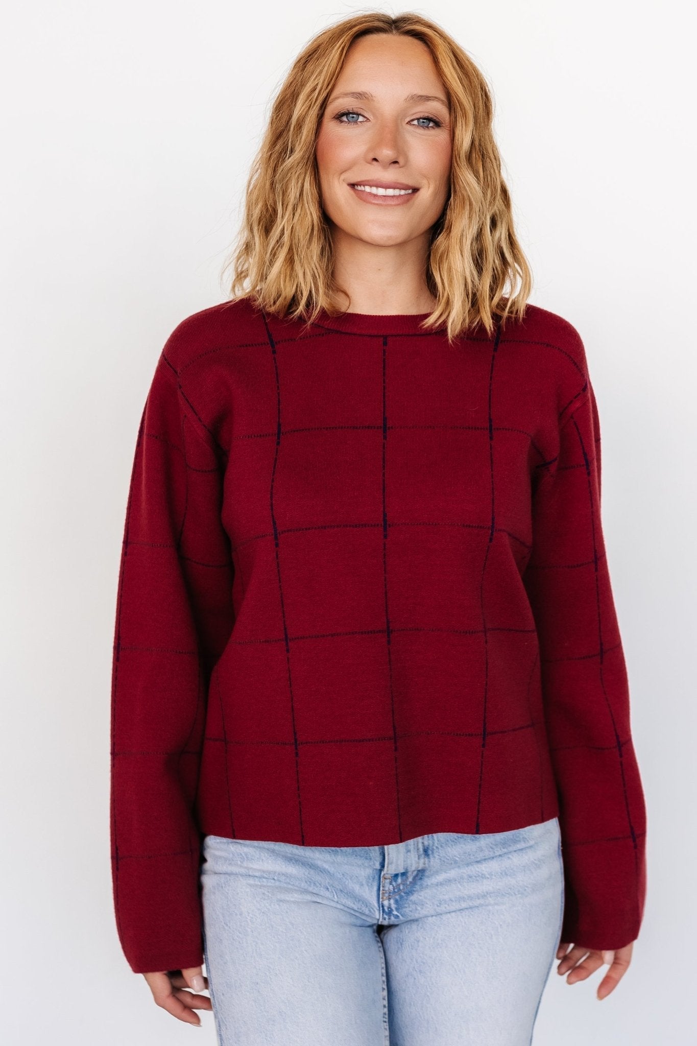 Remington Sweater | Red + Navy