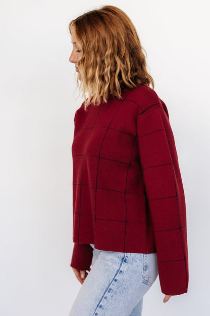 Remington Sweater | Red + Navy