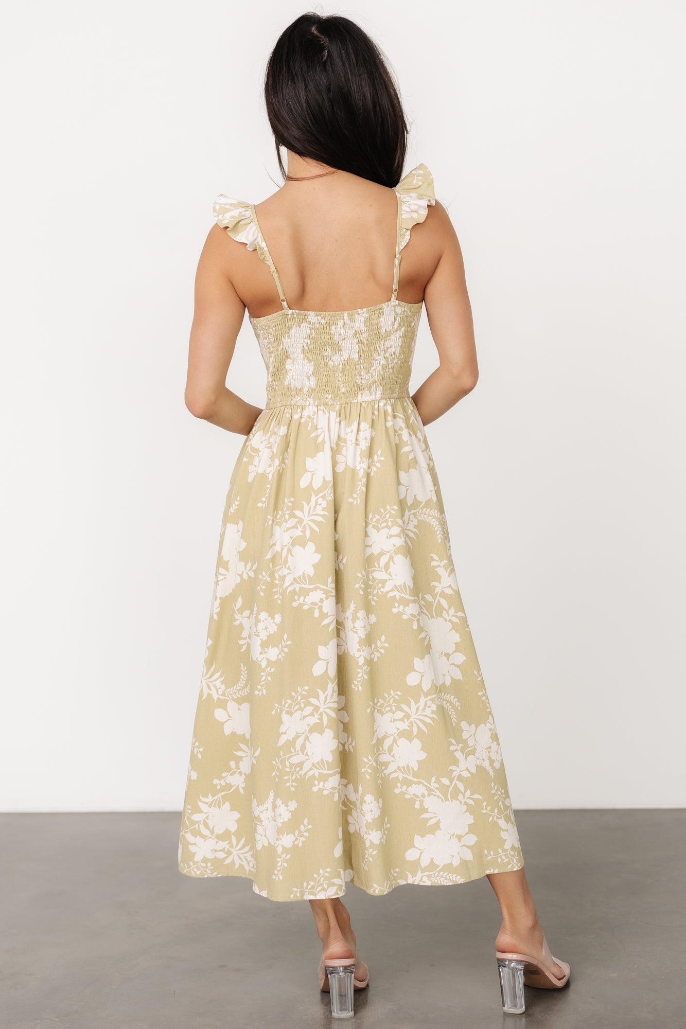 Renna Button Top Dress | Vintage Sage