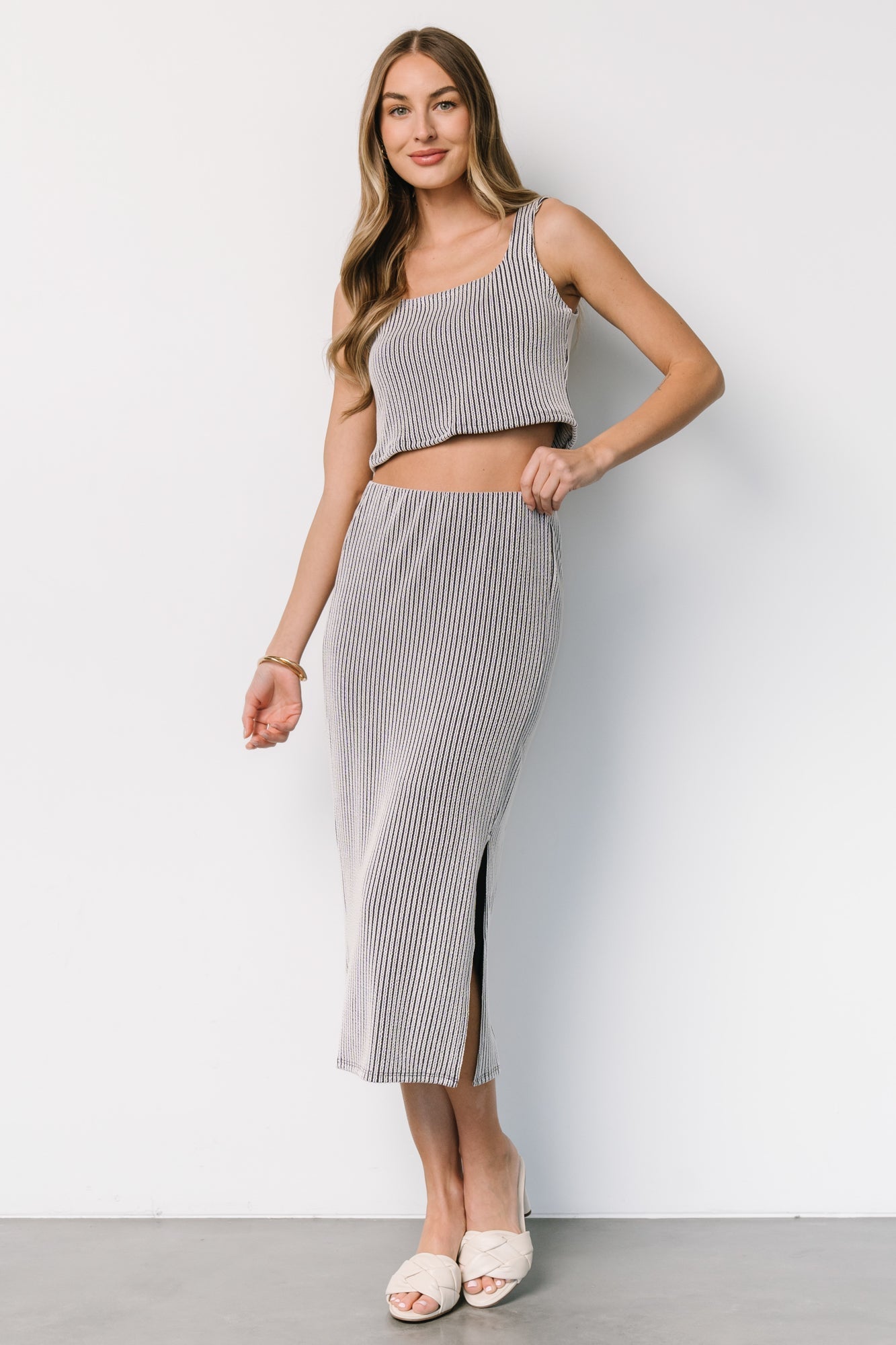 Sabrina Tank + Skirt Set | Blue Stripe