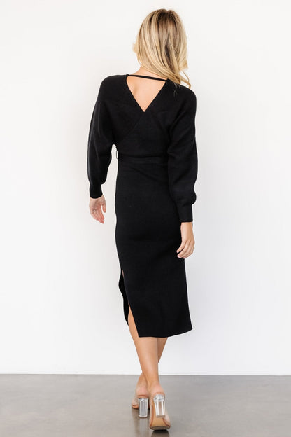 Sammi Faux Wrap Dress | Black