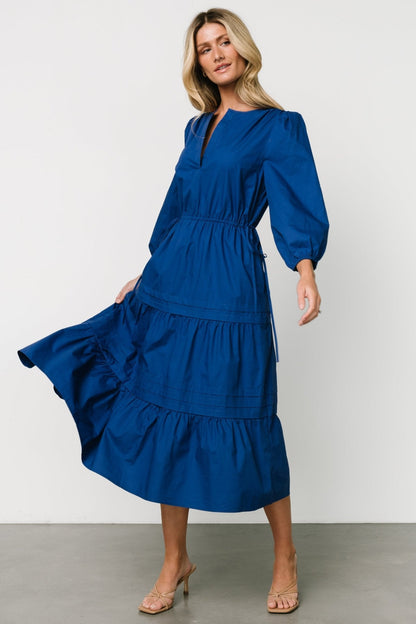 Santa Fe Poplin Midi Dress | Cobalt