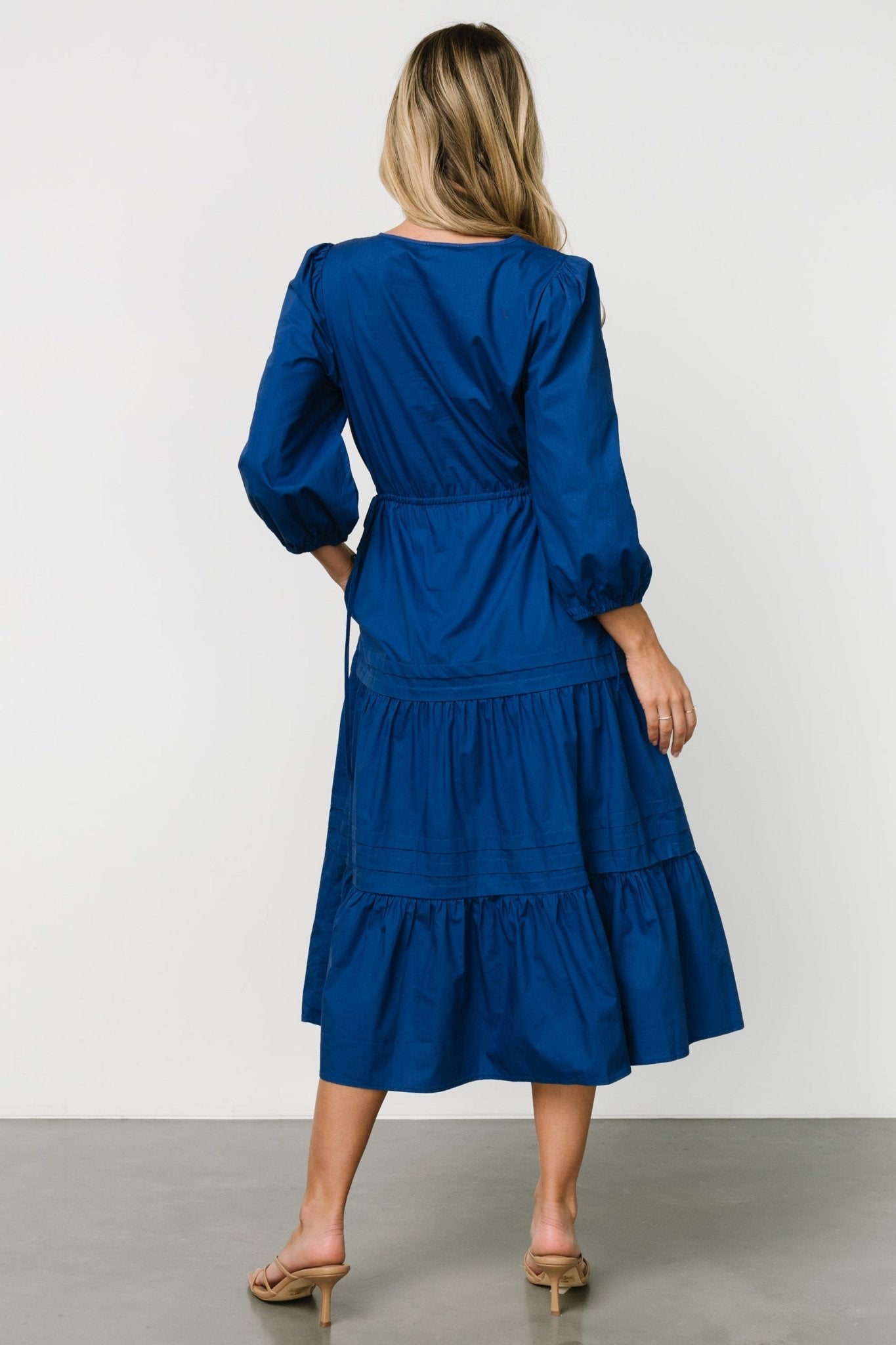 Santa Fe Poplin Midi Dress | Cobalt