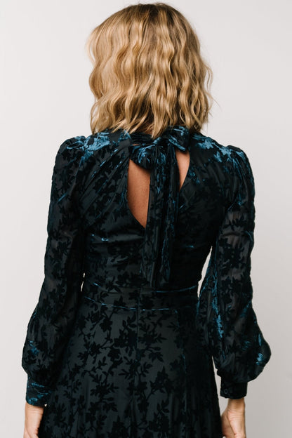 Savi Tie Back Dress | Deep Teal