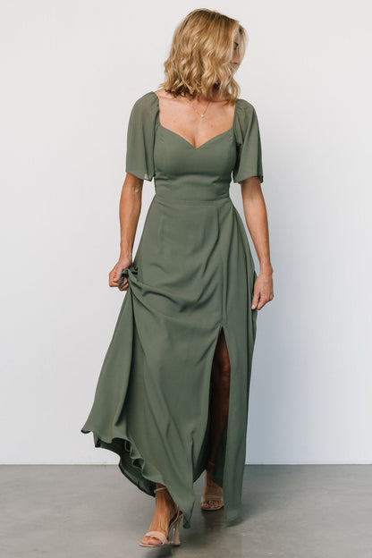 Sierra Sweetheart Maxi Dress | Dark Sage