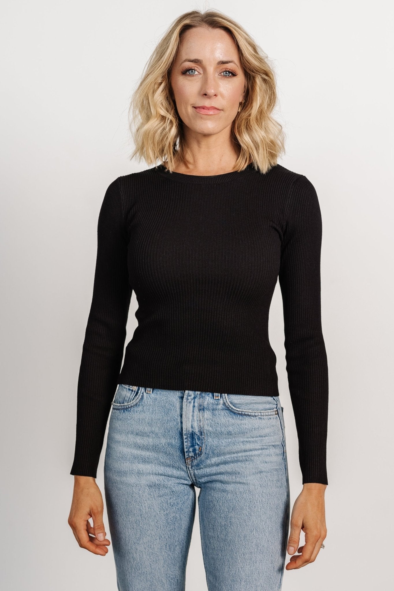 Sora Ribbed Top | Black