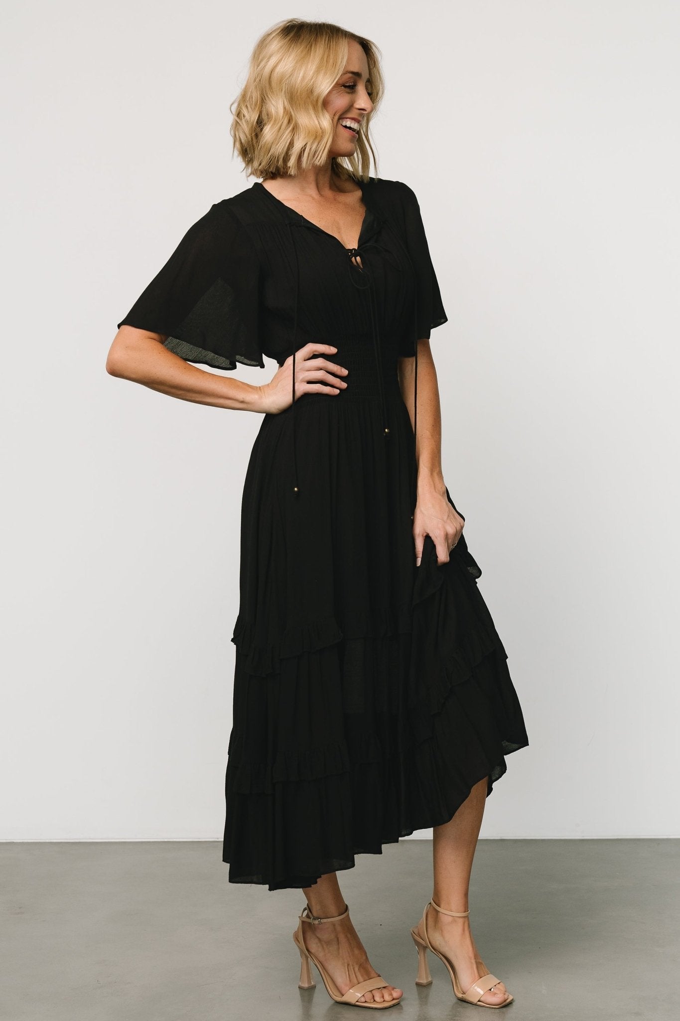 Spell Boho Midi Dress | Black