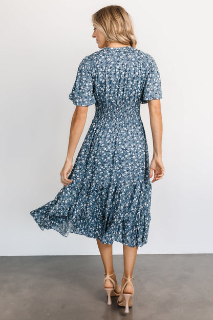 Spell Boho Midi Dress | Blue Floral