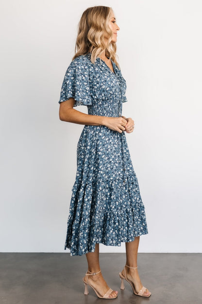 Spell Boho Midi Dress | Blue Floral