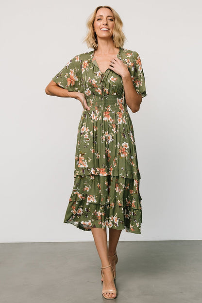 Spell Boho Midi Dress | Olive Floral