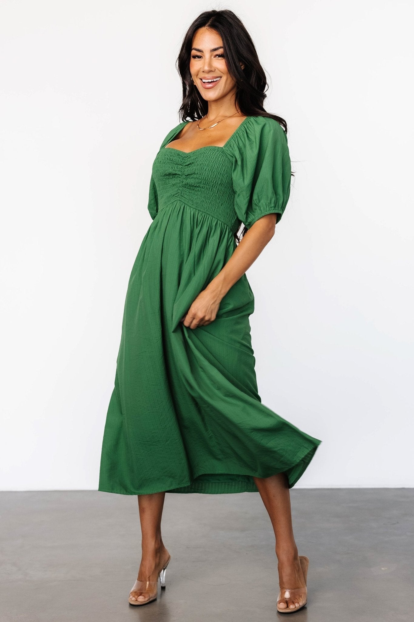 Stefania Midi Dress | Green