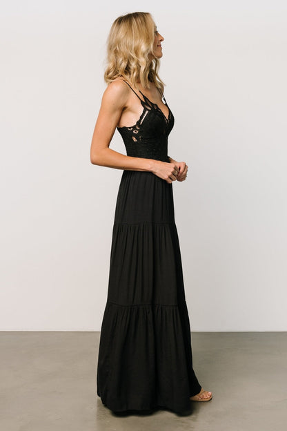 Summerlin Lace Top Maxi Dress | Black