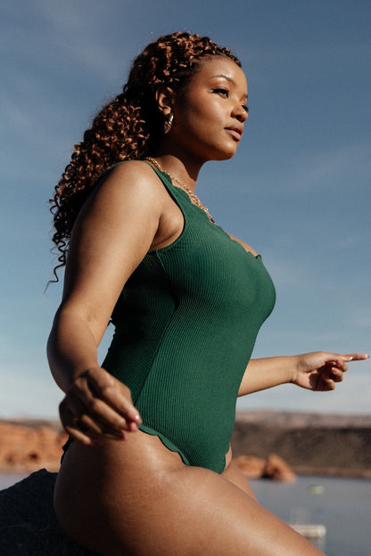 Sunshine Scalloped One Piece | Green