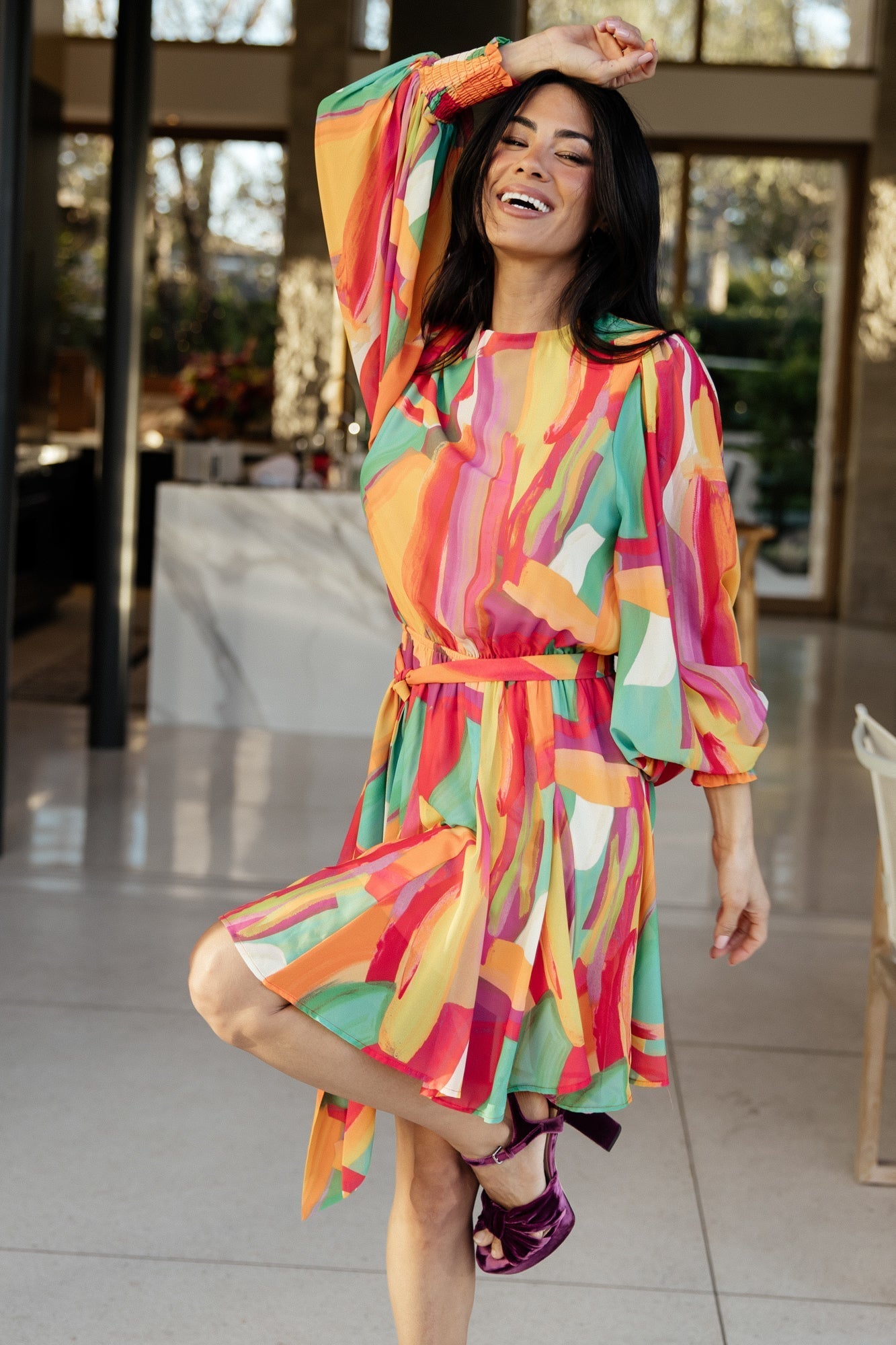 Tavana Short Dress | Multi Print