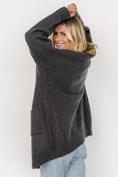 Theodora Knit Cardigan | Charcoal