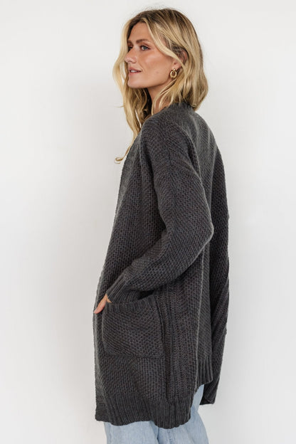 Theodora Knit Cardigan | Charcoal