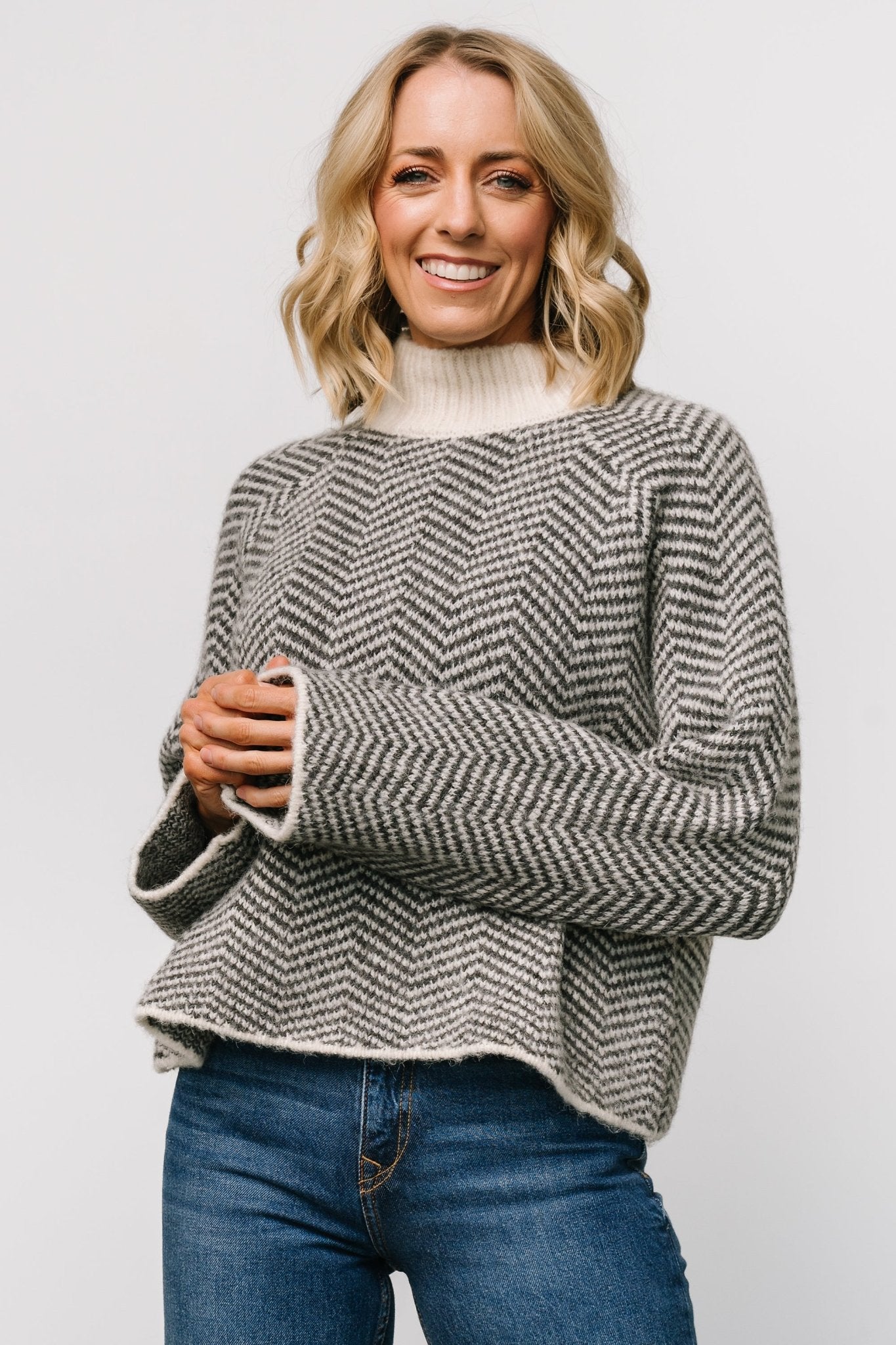 Trisha Knit Sweater | Ivory Stripe
