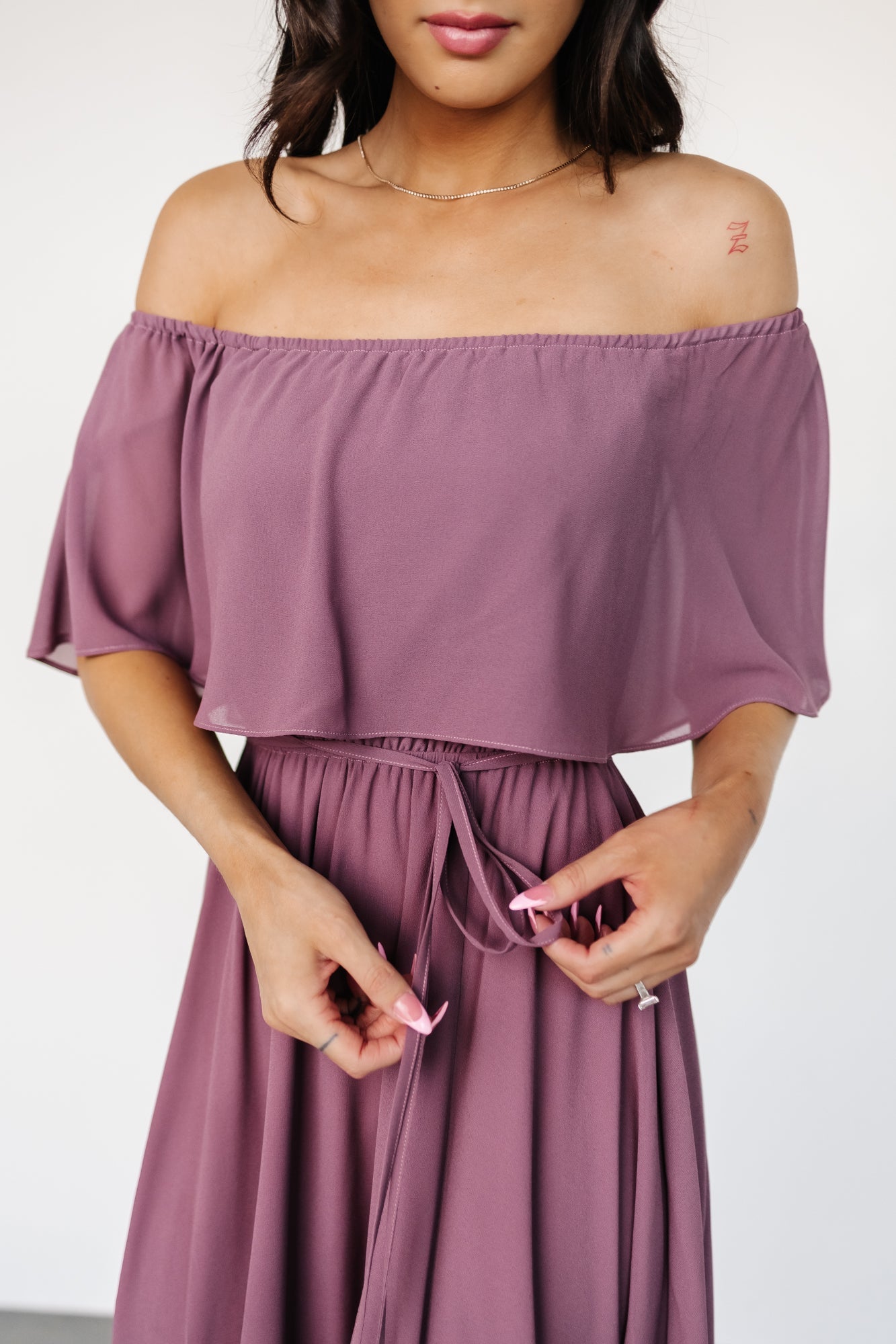 Victoria Off Shoulder Maxi Dress | Vintage Plum