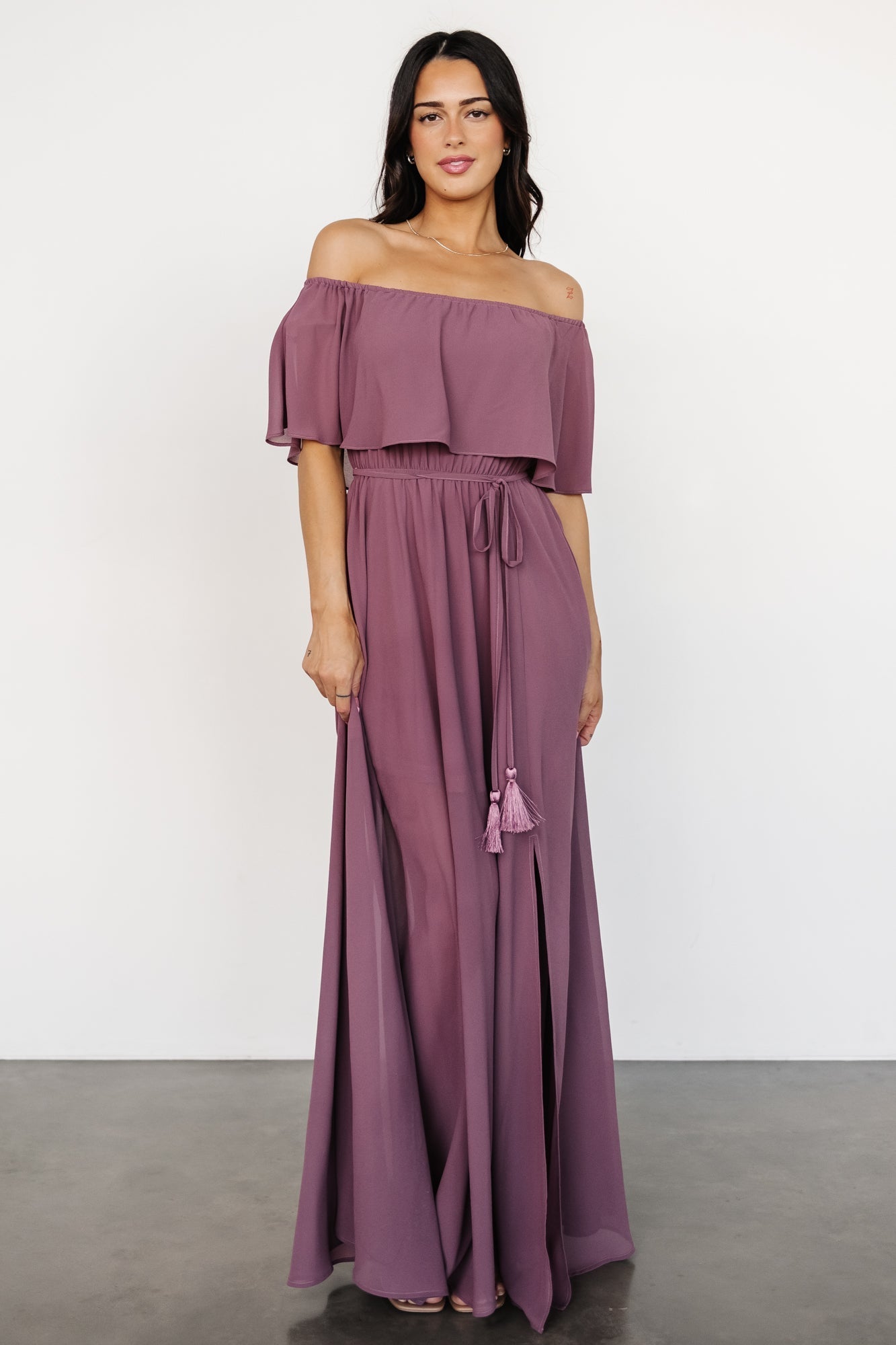 Victoria Off Shoulder Maxi Dress | Vintage Plum