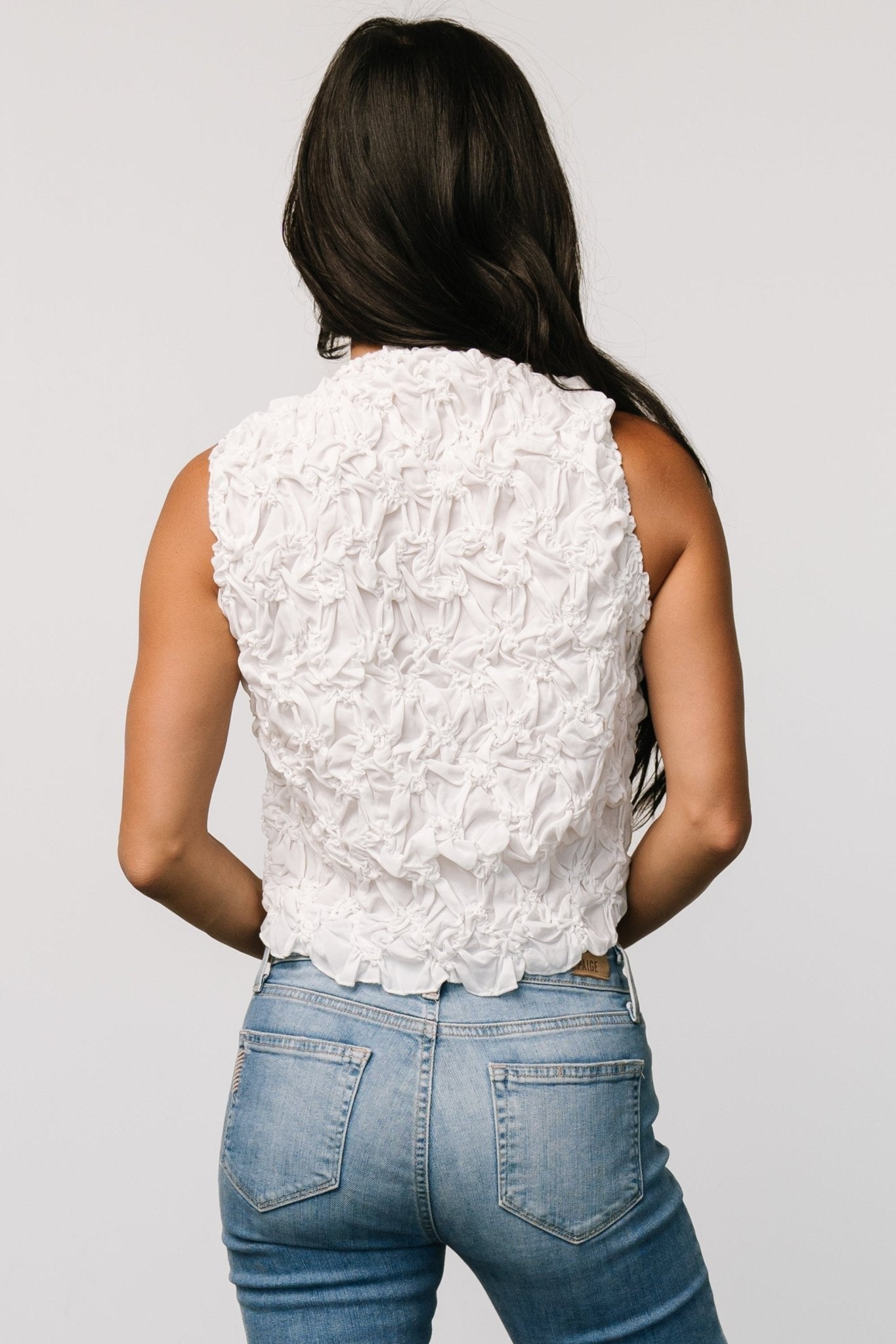 Wyn Textured Tank Top | White